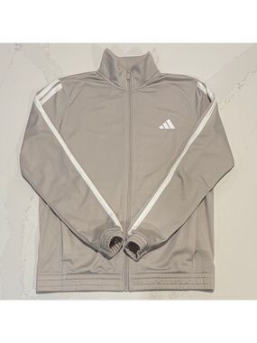 Adidas Light Gray/beige Zip-Up Jacket size Medium